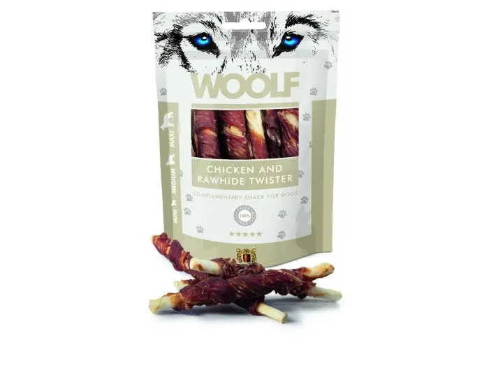 WOOLF Chicken And Rawhide Twister, 100 g